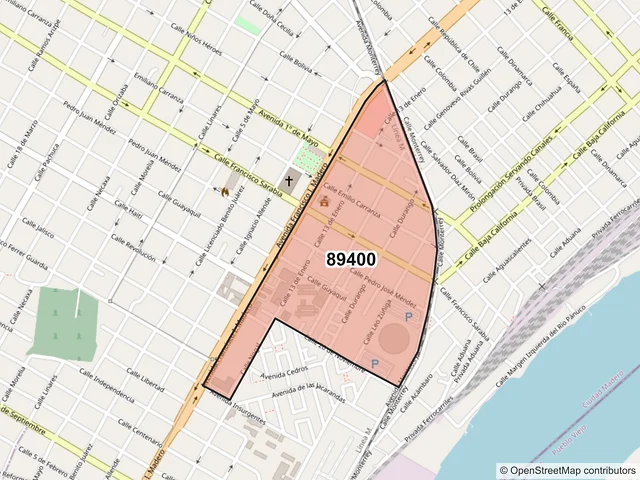 Mapa del código postal 89400, Ciudad Madero, Tamaulipas