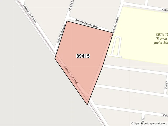 Mapa del código postal 89415, Ciudad Madero, Tamaulipas