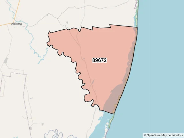 Mapa del código postal 89672, Aldama, Tamaulipas