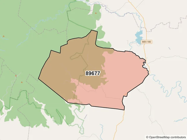 Mapa del código postal 89677, Aldama, Tamaulipas