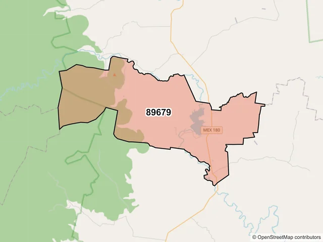Mapa del código postal 89679, Aldama, Tamaulipas