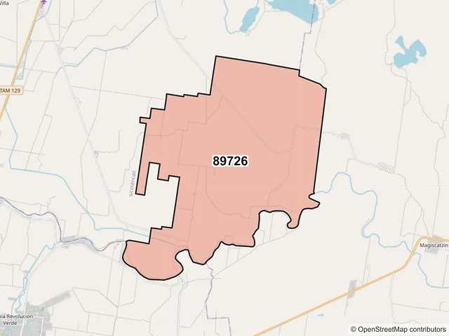 Mapa del código postal 89726, González, Tamaulipas