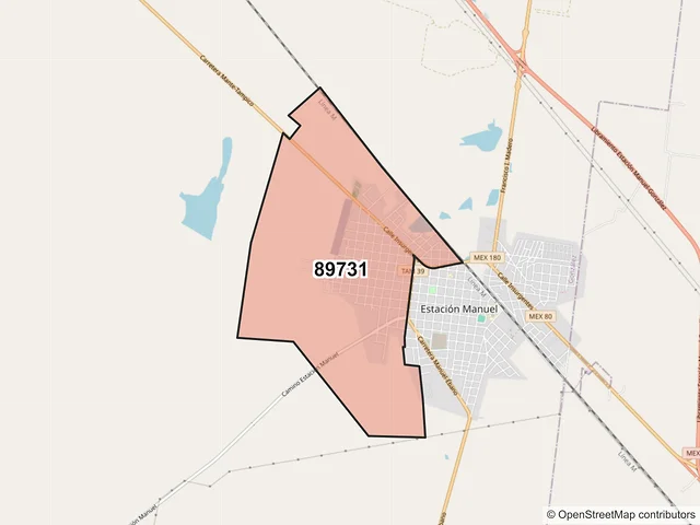 Mapa del código postal 89731, González, Tamaulipas