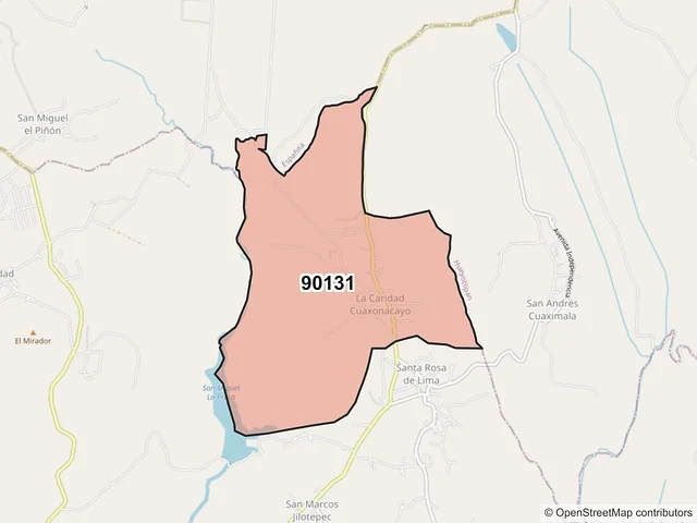 Mapa del código postal 90131, Ixtacuixtla de Mariano Matamoros, Tlaxcala