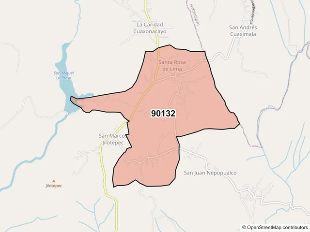 Mapa del código postal 90132, Ixtacuixtla de Mariano Matamoros, Tlaxcala