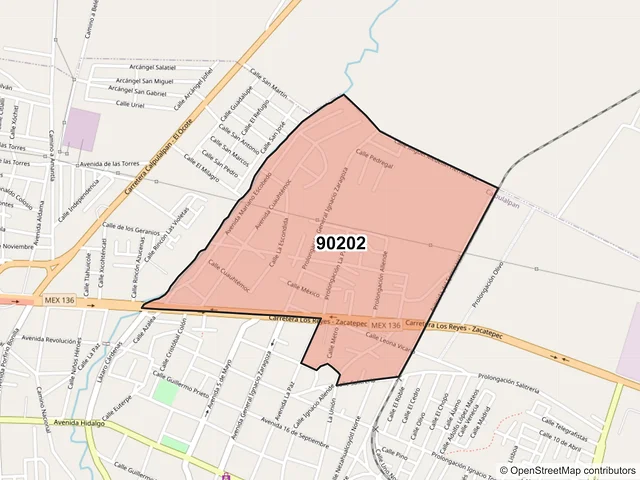 Mapa del código postal 90202, Calpulalpan, Tlaxcala