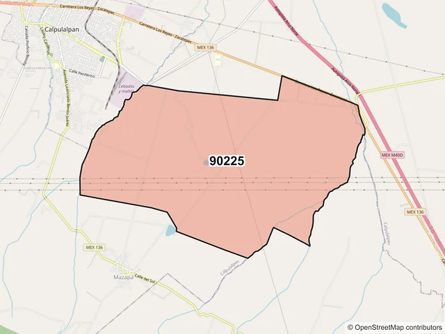 Mapa del código postal 90225, Calpulalpan, Tlaxcala