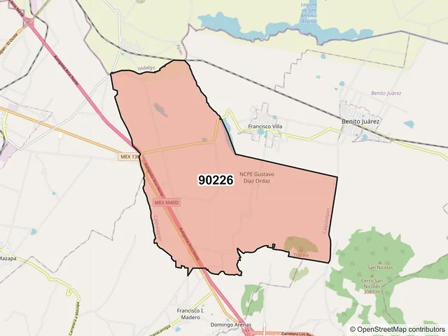 Mapa del código postal 90226, Calpulalpan, Tlaxcala