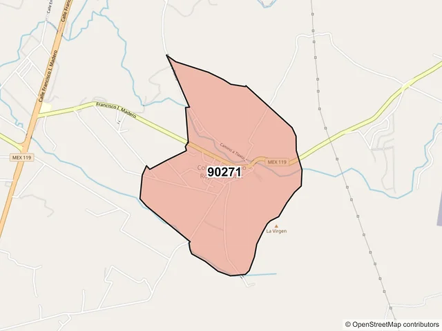 Mapa del código postal 90271, Tlaxco, Tlaxcala