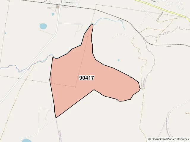 Mapa del código postal 90417, Atlangatepec, Tlaxcala
