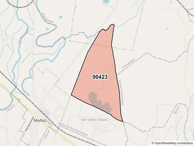 Mapa del código postal 90423, Muñoz de Domingo Arenas, Tlaxcala
