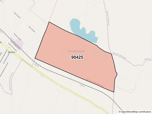 Mapa del código postal 90425, Muñoz de Domingo Arenas, Tlaxcala