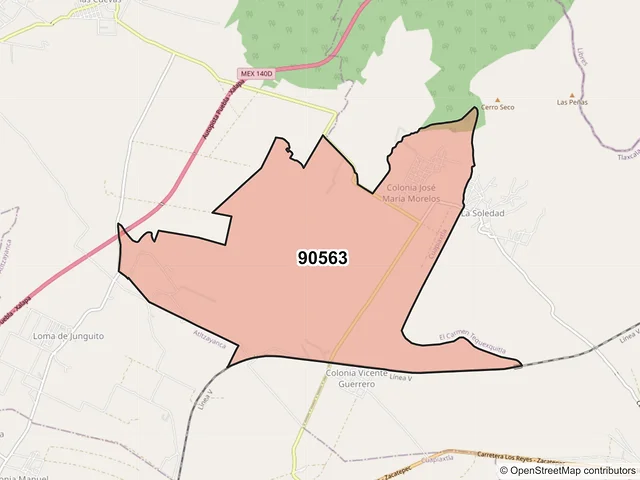 Mapa del código postal 90563, Cuapiaxtla, Tlaxcala