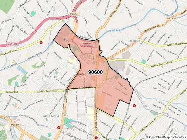 Mapa del código postal 90600, Apetatitlán de Antonio Carvajal, Tlaxcala