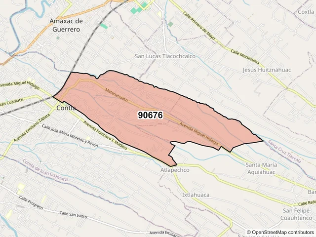 Mapa del código postal 90676, Contla de Juan Cuamatzi, Tlaxcala