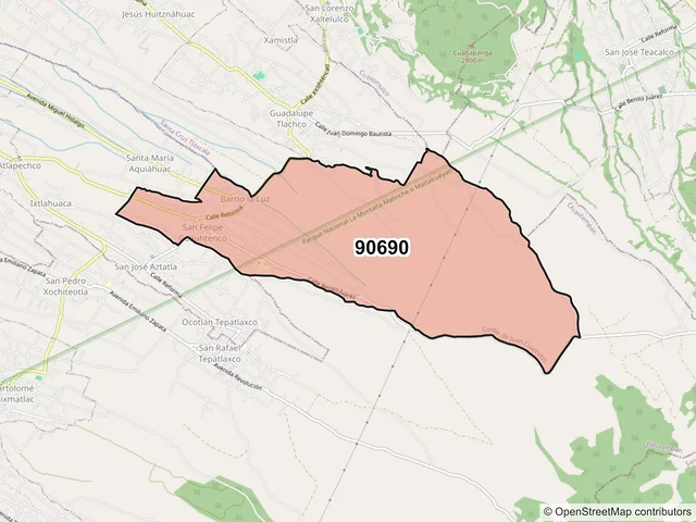 Mapa del código postal 90690, Contla de Juan Cuamatzi, Tlaxcala