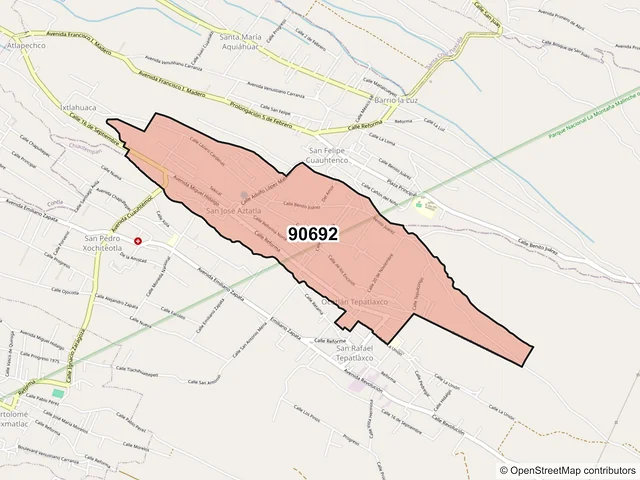 Mapa del código postal 90692, Contla de Juan Cuamatzi, Tlaxcala