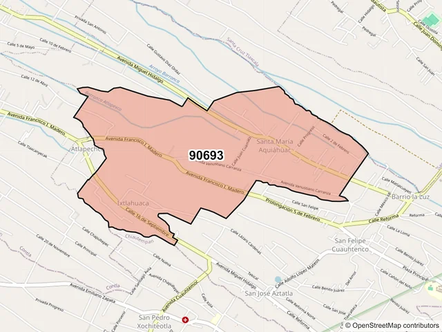 Mapa del código postal 90693, Contla de Juan Cuamatzi, Tlaxcala
