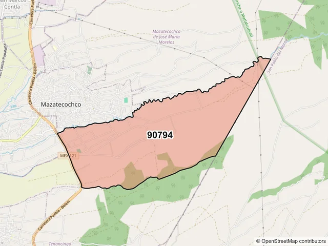 Mapa del código postal 90794, Papalotla de Xicohténcatl, Tlaxcala