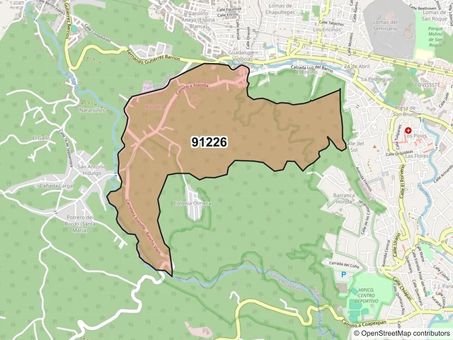 Mapa del código postal 91226, Xalapa, Veracruz de Ignacio de la Llave