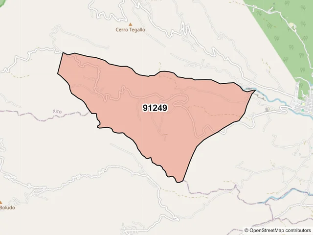 Mapa del código postal 91249, Xico, Veracruz de Ignacio de la Llave