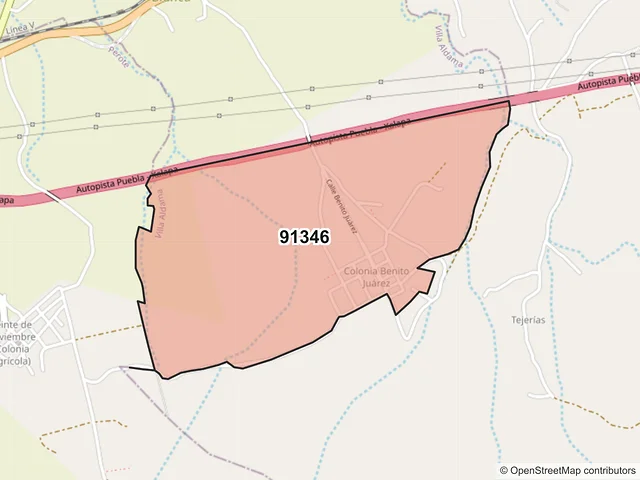 Mapa del código postal 91346, Villa Aldama, Veracruz de Ignacio de la Llave