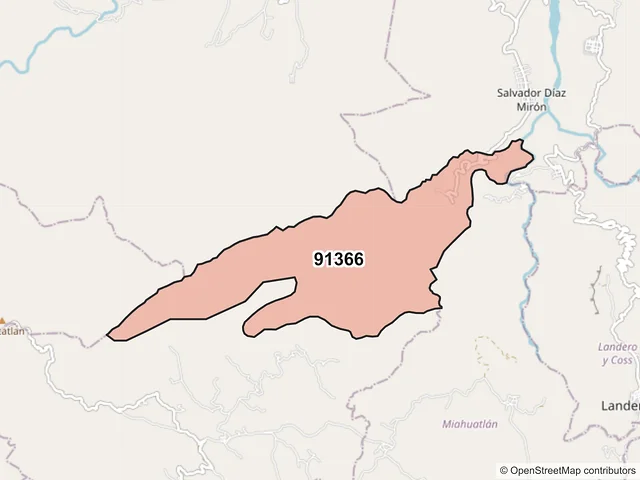 Mapa del código postal 91366, Tonayán, Veracruz de Ignacio de la Llave