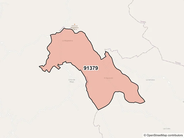 Mapa del código postal 91379, Coacoatzintla, Veracruz de Ignacio de la Llave