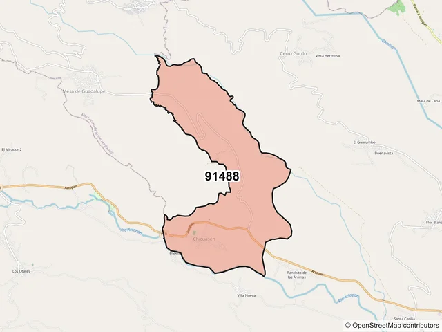 Mapa del código postal 91488, Actopan, Veracruz de Ignacio de la Llave