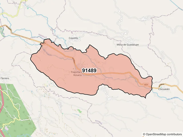Mapa del código postal 91489, Actopan, Veracruz de Ignacio de la Llave