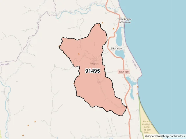 Mapa del código postal 91495, Actopan, Veracruz de Ignacio de la Llave