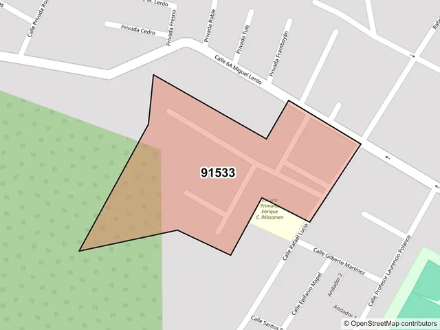 Mapa del código postal 91533, Coatepec, Veracruz de Ignacio de la Llave