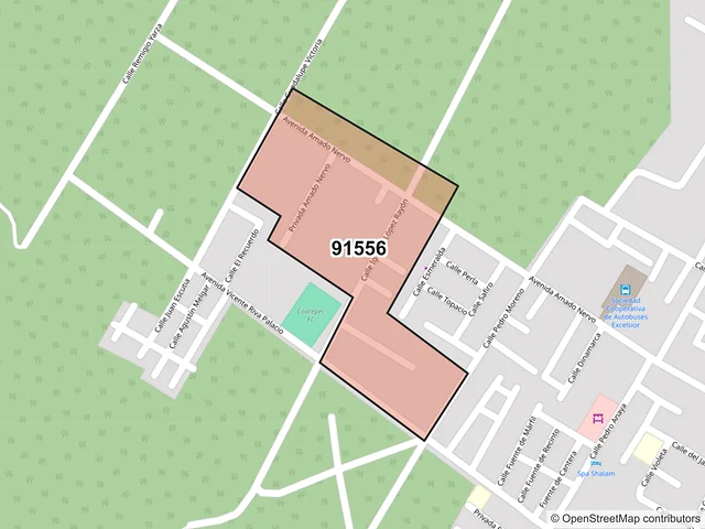 Mapa del código postal 91556, Coatepec, Veracruz de Ignacio de la Llave
