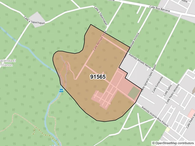 Mapa del código postal 91565, Coatepec, Veracruz de Ignacio de la Llave