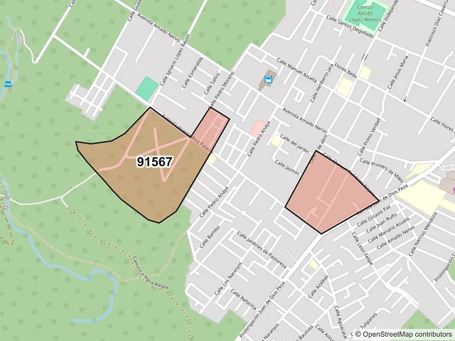 Mapa del código postal 91567, Coatepec, Veracruz de Ignacio de la Llave