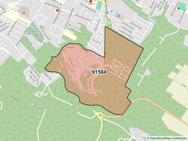Mapa del código postal 91584, Coatepec, Veracruz de Ignacio de la Llave