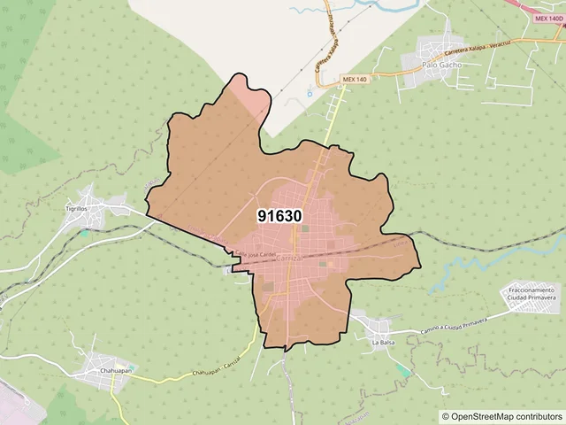 Mapa del código postal 91630, Emiliano Zapata, Veracruz de Ignacio de la Llave