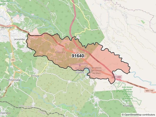 Mapa del código postal 91640, Emiliano Zapata, Veracruz de Ignacio de la Llave