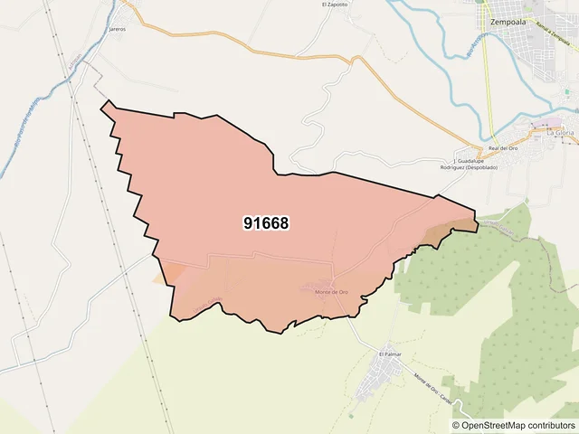 Mapa del código postal 91668, Ursulo Galván, Veracruz de Ignacio de la Llave