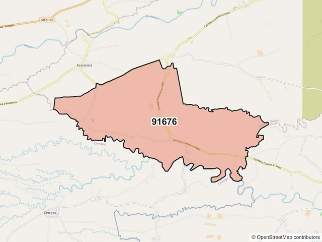 Mapa del código postal 91676, Paso de Ovejas, Veracruz de Ignacio de la Llave