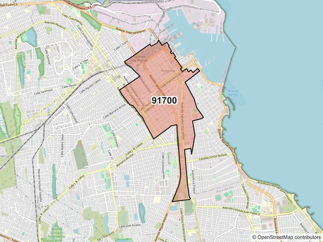 Mapa del código postal 91700, Veracruz, Veracruz de Ignacio de la Llave