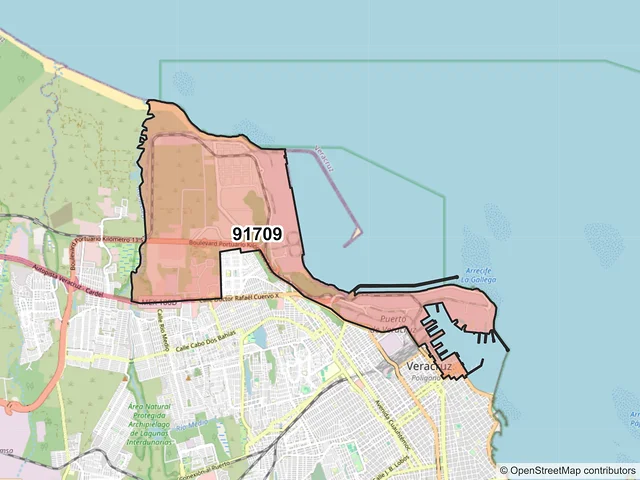 Mapa del código postal 91709, Veracruz, Veracruz de Ignacio de la Llave
