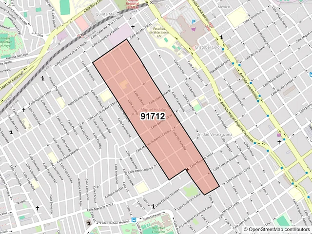 Mapa del código postal 91712, Veracruz, Veracruz de Ignacio de la Llave
