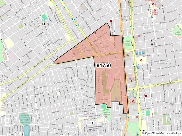 Mapa del código postal 91750, Veracruz, Veracruz de Ignacio de la Llave