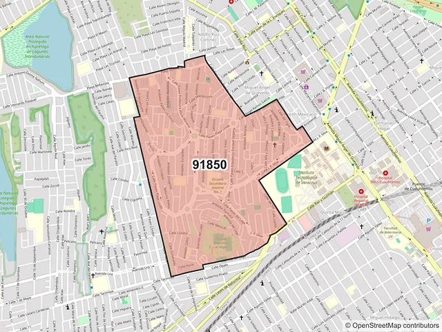 Mapa del código postal 91850, Veracruz, Veracruz de Ignacio de la Llave