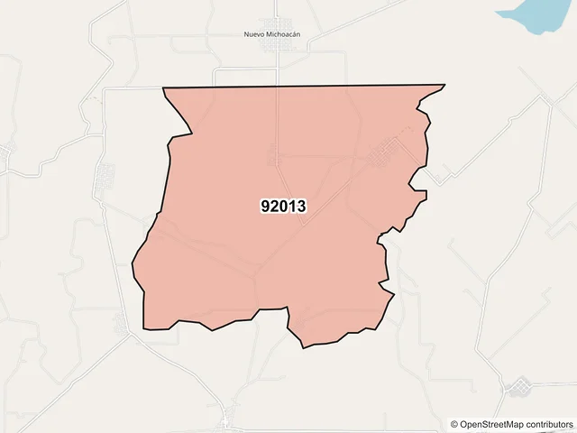 Mapa del código postal 92013, Pánuco, Veracruz de Ignacio de la Llave