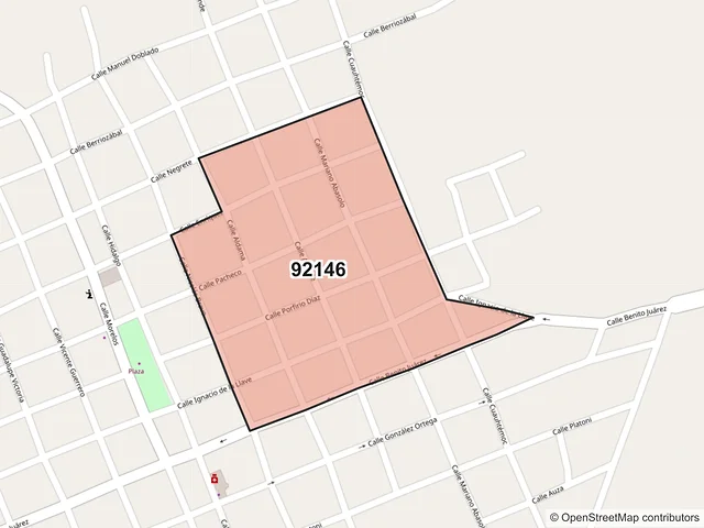 Mapa del código postal 92146, Platón Sánchez, Veracruz de Ignacio de la Llave