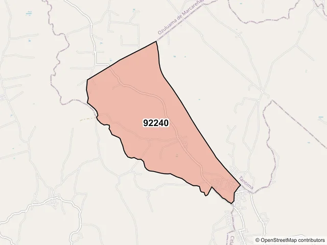 Mapa del código postal 92240, Citlaltépetl, Veracruz de Ignacio de la Llave