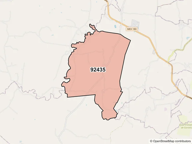 Mapa del código postal 92435, Tantima, Veracruz de Ignacio de la Llave