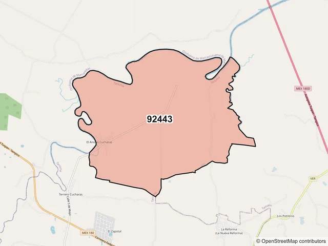 Mapa del código postal 92443, Tantima, Veracruz de Ignacio de la Llave
